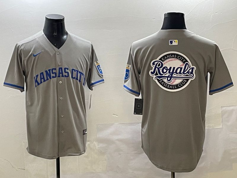 Men Kansas City Royals Blank Grey Game 2025 Nike MLB Jersey style 3->kansas city royals->MLB Jersey